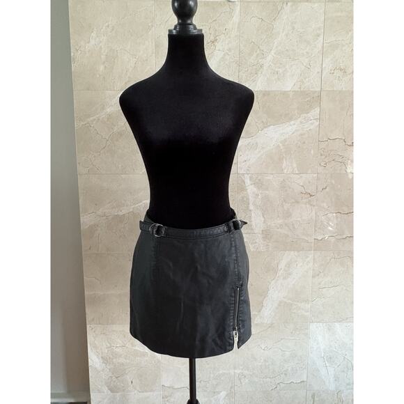 Free People Vegan Leather Midnight Magic Mini Skirt - 2 - Black Moto Grunge Glam - Picture 7 of 16